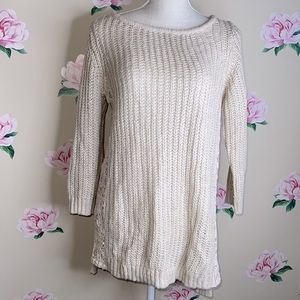 LC Laura Conrad Sweater with Lace Accents.  Z-2